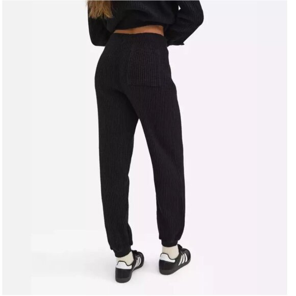Mate the label Black Organic Cotton Waffle Relaxed Joggers, Size medium, New! - Picture 4 of 4